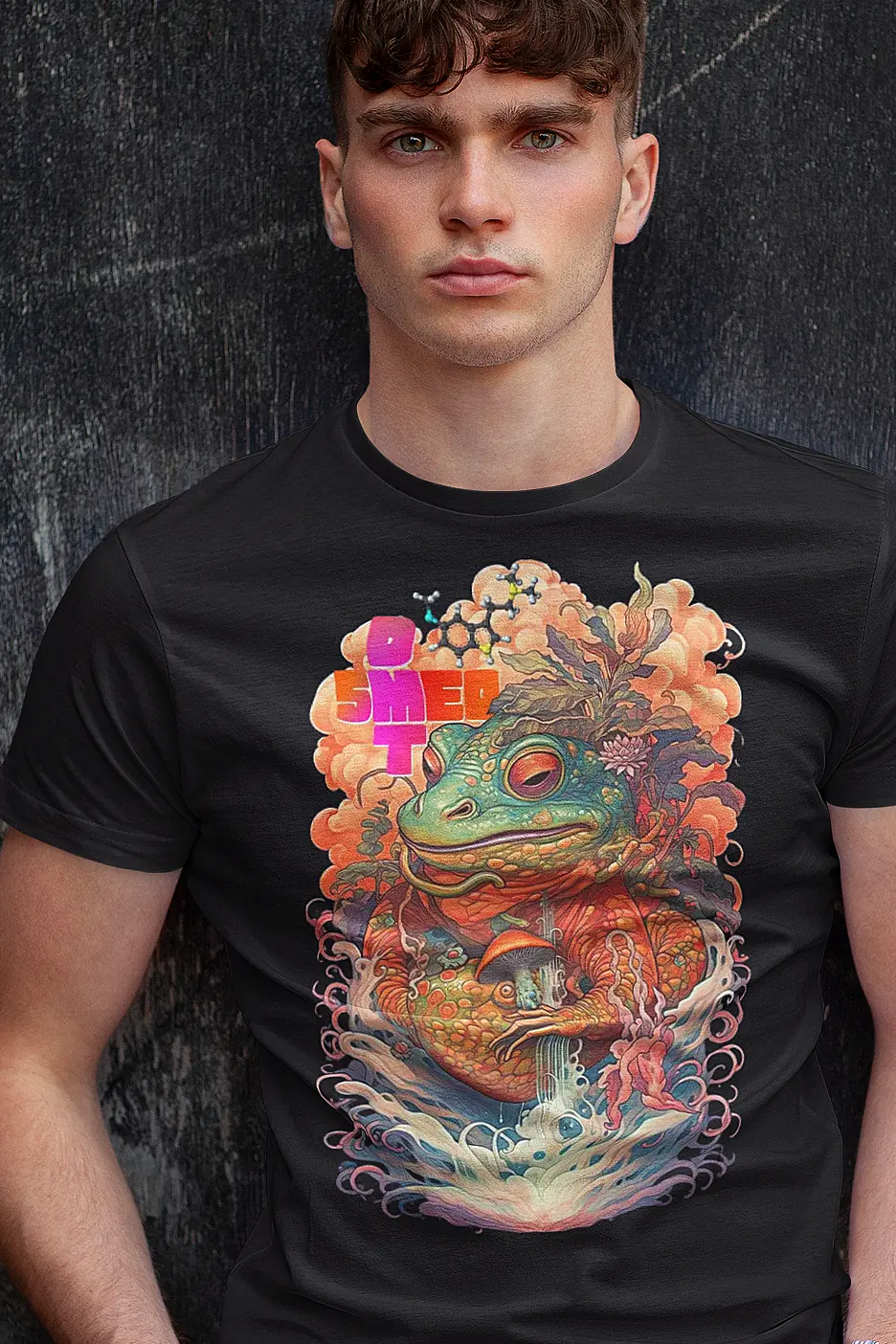 5MEO DMT bufo psychedelic design depicting a sonoran toad with a shroom