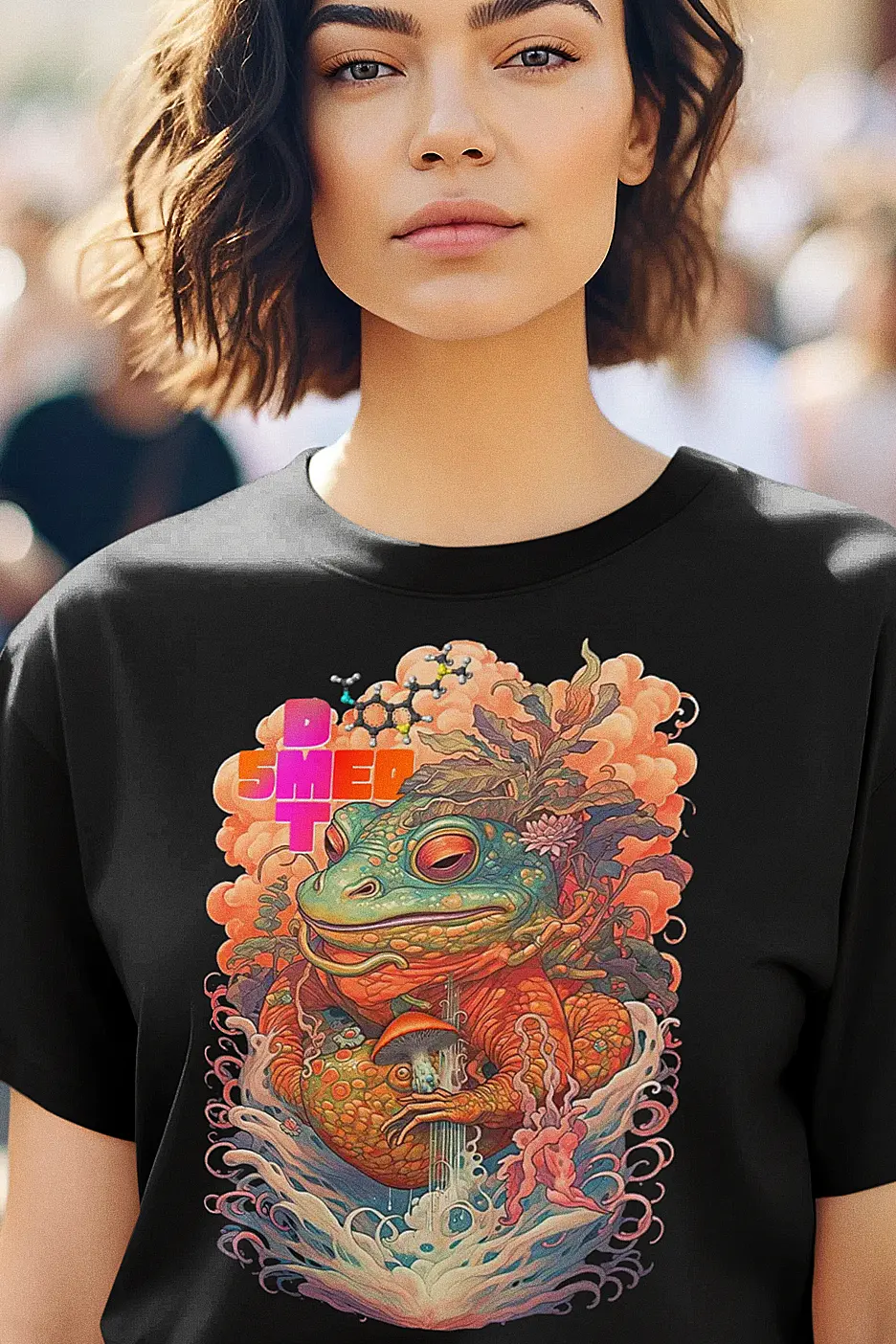 5MEO DMT bufo psychedelic design depicting a sonoran toad with a shroom