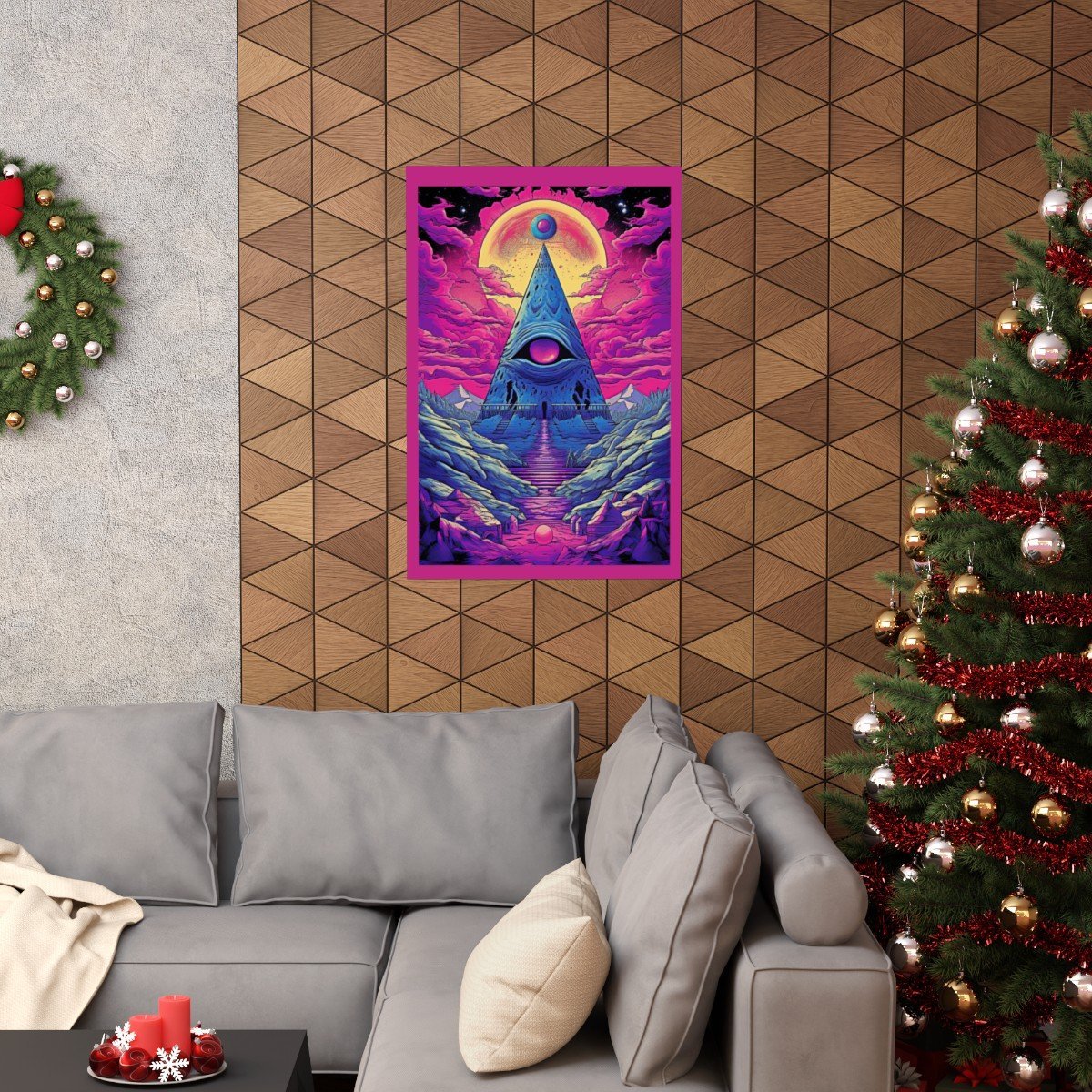 Illuminate your space with our mesmerizing 'Trippy Eye in the Sky' poster π