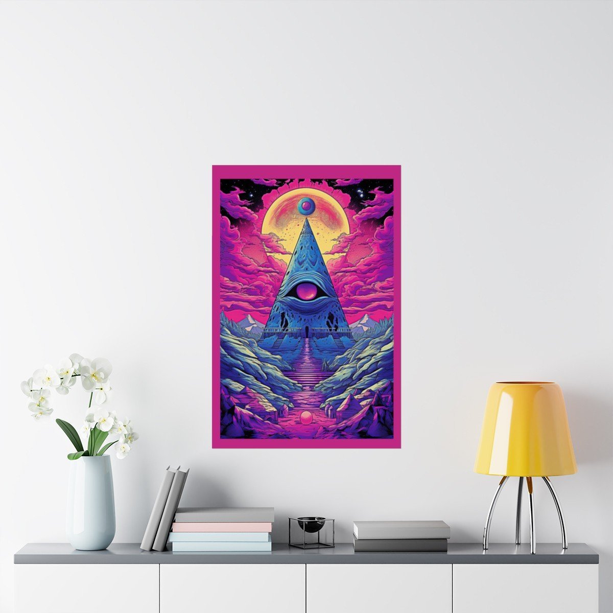 Illuminate your space with our mesmerizing 'Trippy Eye in the Sky' poster π
