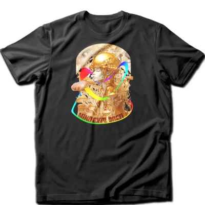 golden psychedelic explorer t-shirt