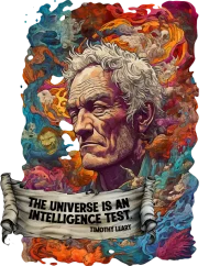 Timothy leary, the universe is an intelligence test, t-shirt