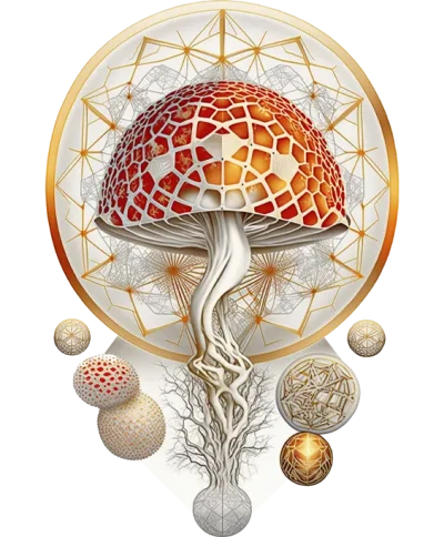 white sacred geometry shroom